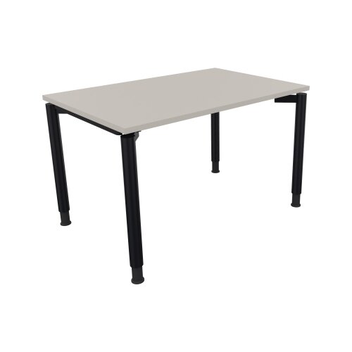 Schreibtisch all in one 1.200 x 680-820 x 800 mm (B x H x T) Vierfuß Rundrohr lichtgrau