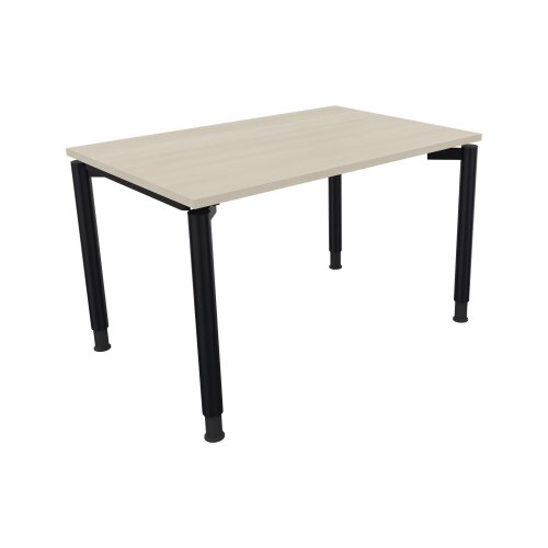 Schreibtisch all in one 1.200 x 680-820 x 800 mm (B x H x T) Vierfuß Rundrohr akazie hell