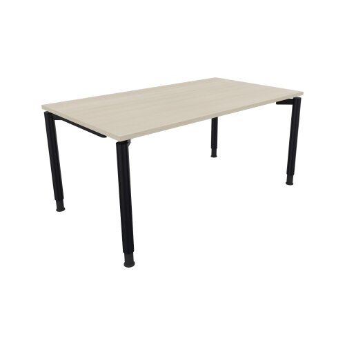 Schreibtisch all in one 1.600 x 680-820 x 900 mm (B x H x T) Vierfuß Rundrohr akazie hell