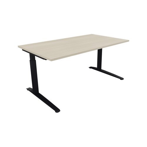 Schreibtisch all in one 1.600 x 650-850 x 700 mm (B x H x T) Flachkufe Quadratrohr akazie hell