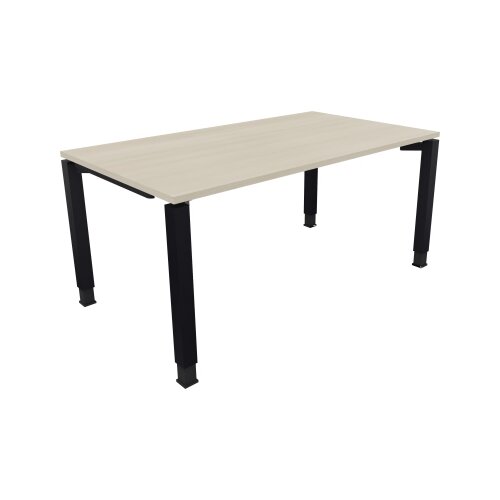 Schreibtisch all in one 1.600 x 680-820 x 900 mm (B x H x T) Vierfuß Quadratrohr akazie hell