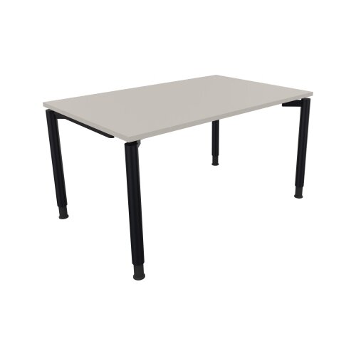 Schreibtisch all in one 1.400 x 680-820 x 900 mm (B x H x T) Vierfuß Rundrohr lichtgrau