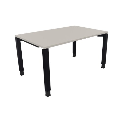Schreibtisch all in one 1.400 x 680-820 x 900 mm (B x H x T) Vierfuß Quadratrohr lichtgrau