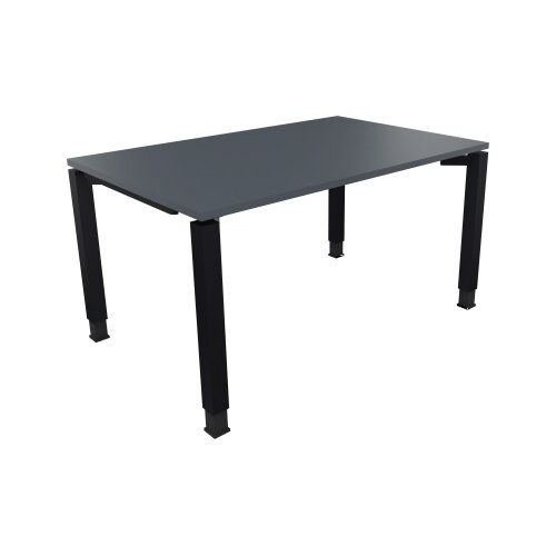 Schreibtisch all in one 1.400 x 680-820 x 900 mm (B x H x T) Vierfuß Quadratrohr lavagrau
