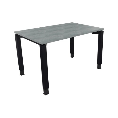 Schreibtisch all in one 1.200 x 680-820 x 800 mm (B x H x T) Vierfuß Quadratrohr beton hell