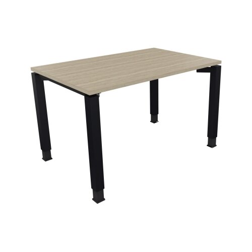 Schreibtisch all in one 1.200 x 680-820 x 800 mm (B x H x T) Vierfuß Quadratrohr eiche natur