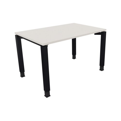 Schreibtisch all in one 1.200 x 680-820 x 800 mm (B x H x T) Vierfuß Quadratrohr diamantweiß