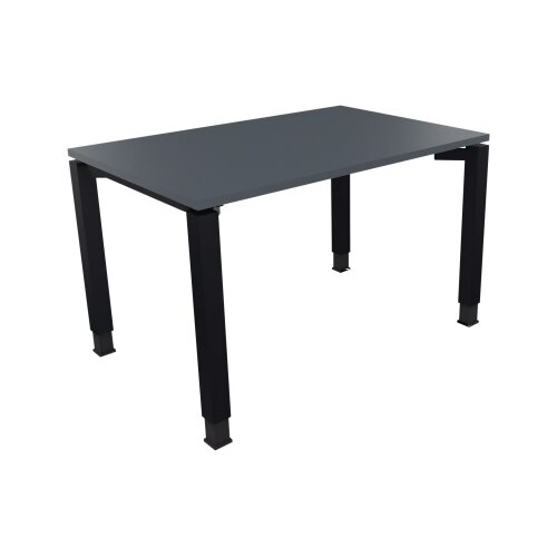 Schreibtisch all in one 1.200 x 680-820 x 800 mm (B x H x T) Vierfuß Quadratrohr lavagrau