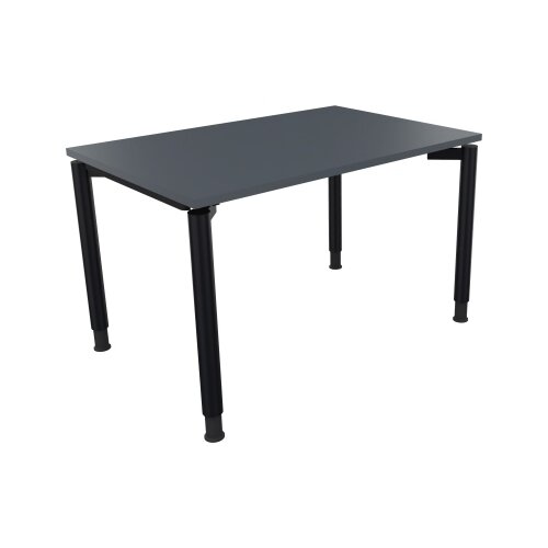 Schreibtisch all in one 1.200 x 680-820 x 800 mm (B x H x T) Vierfuß Rundrohr lavagrau