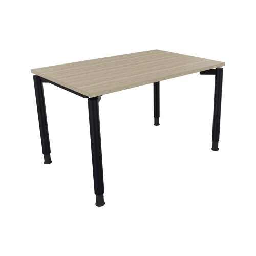 Schreibtisch all in one 1.200 x 680-820 x 800 mm (B x H x T) Vierfuß Rundrohr eiche natur