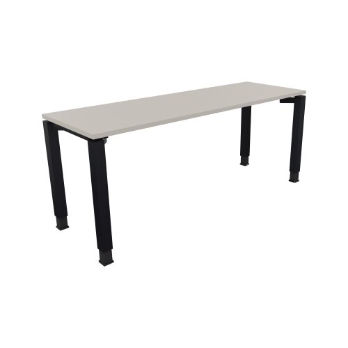 Schreibtisch all in one 1.800 x 680-820 x 600 mm (B x H x T) Vierfuß Quadratrohr lichtgrau