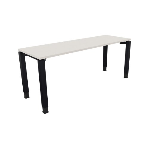 Schreibtisch all in one 1.800 x 680-820 x 600 mm (B x H x T) Vierfuß Quadratrohr diamantweiß