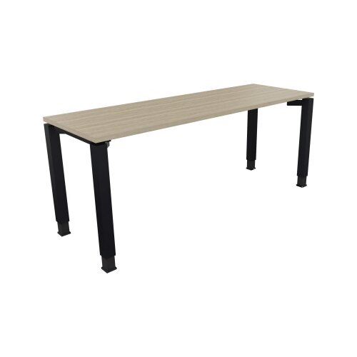 Schreibtisch all in one 1.800 x 680-820 x 600 mm (B x H x T) Vierfuß Quadratrohr eiche natur