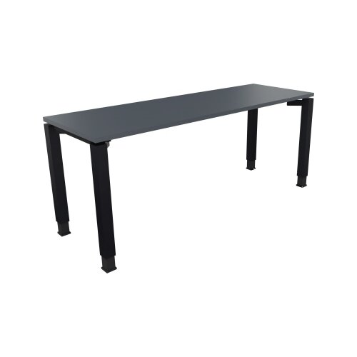 Schreibtisch all in one 1.800 x 680-820 x 600 mm (B x H x T) Vierfuß Quadratrohr lavagrau