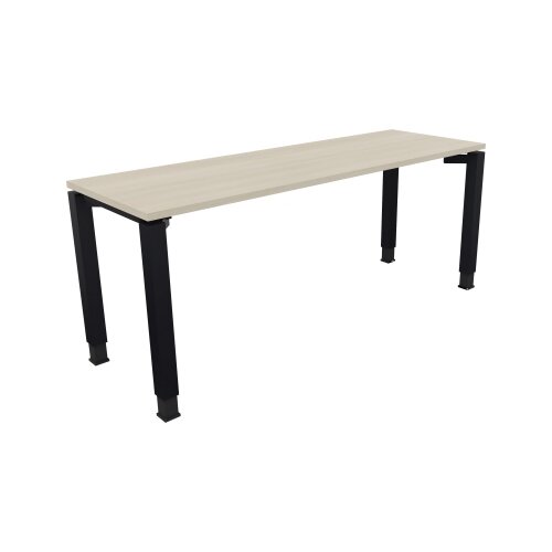 Schreibtisch all in one 1.800 x 680-820 x 600 mm (B x H x T) Vierfuß Quadratrohr akazie hell