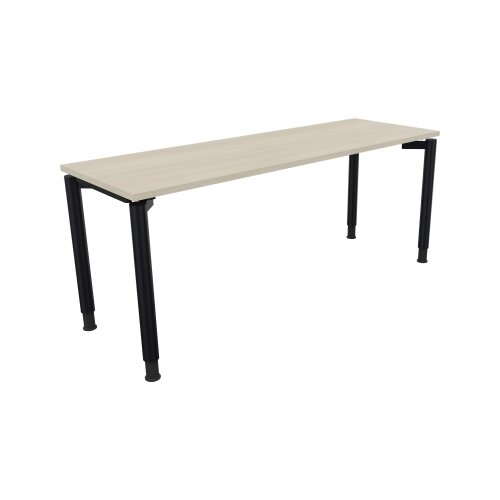 Schreibtisch all in one 1.800 x 680-820 x 600 mm (B x H x T) Vierfuß Rundrohr akazie hell