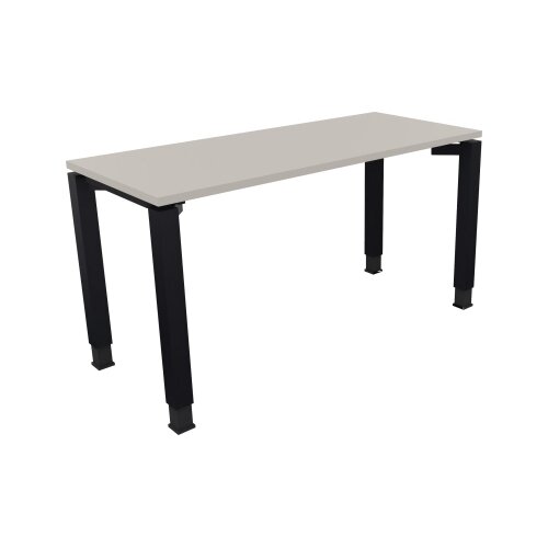 Schreibtisch all in one 1.400 x 680-820 x 600 mm (B x H x T) Vierfuß Quadratrohr lichtgrau