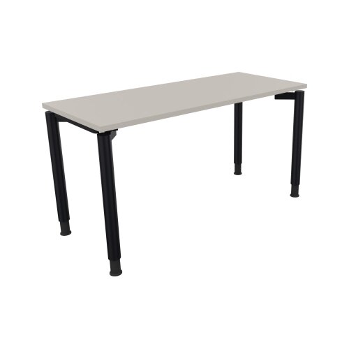Schreibtisch all in one 1.400 x 680-820 x 600 mm (B x H x T) Vierfuß Rundrohr lichtgrau