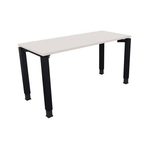 Schreibtisch all in one 1.400 x 680-820 x 600 mm (B x H x T) Vierfuß Quadratrohr diamantweiß