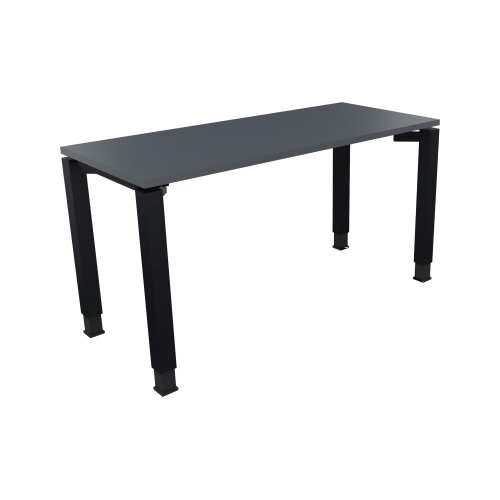 Schreibtisch all in one 1.400 x 680-820 x 600 mm (B x H x T) Vierfuß Quadratrohr lavagrau