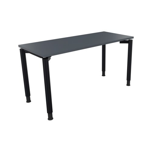 Schreibtisch all in one 1.400 x 680-820 x 600 mm (B x H x T) Vierfuß Rundrohr lavagrau