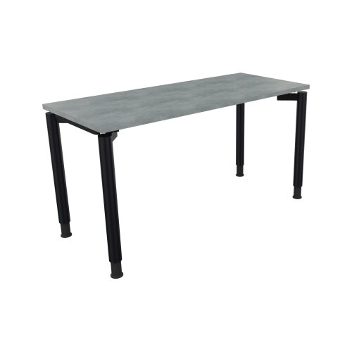 Schreibtisch all in one 1.400 x 680-820 x 600 mm (B x H x T) Vierfuß Rundrohr beton hell