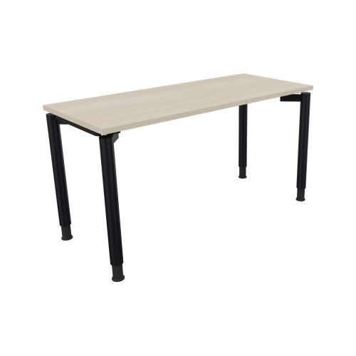 Schreibtisch all in one 1.400 x 680-820 x 600 mm (B x H x T) Vierfuß Rundrohr akazie hell