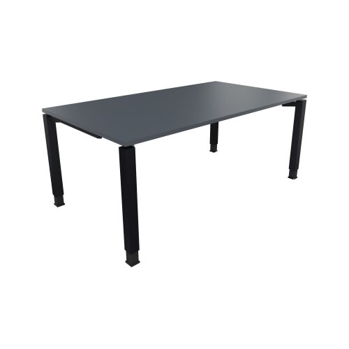 Schreibtisch all in one 1.800 x 680-820 x 1.000 mm (B x H x T) Vierfuß Quadratrohr lavagrau
