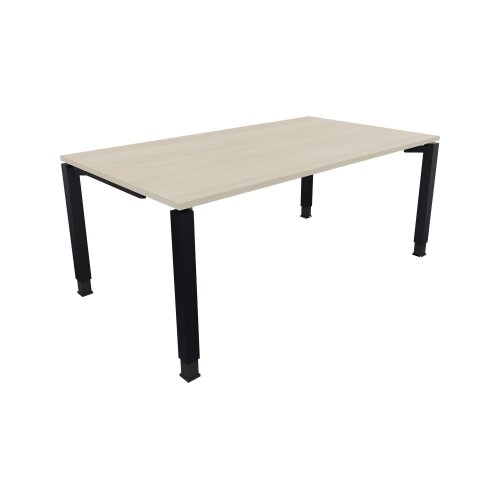 Schreibtisch all in one 1.800 x 680-820 x 1.000 mm (B x H x T) Vierfuß Quadratrohr akazie hell