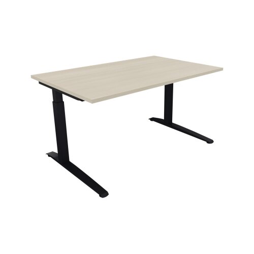 Schreibtisch all in one 1.400 x 650-850 x 900 mm (B x H x T) Flachkufe Quadratrohr akazie hell