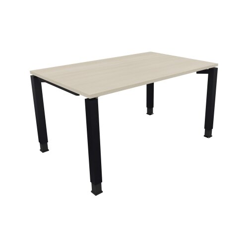 Schreibtisch all in one 1.400 x 680-820 x 900 mm (B x H x T) Vierfuß Quadratrohr akazie hell