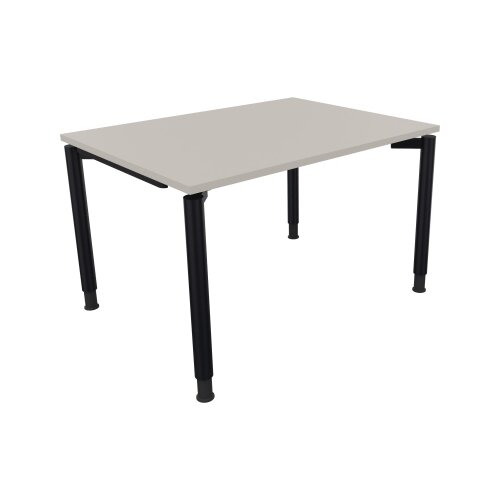 Schreibtisch all in one 1.200 x 680-820 x 900 mm (B x H x T) Vierfuß Rundrohr lichtgrau