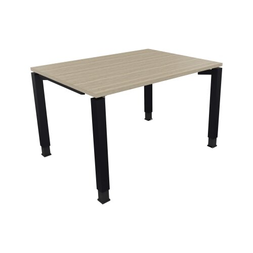 Schreibtisch all in one 1.200 x 680-820 x 900 mm (B x H x T) Vierfuß Quadratrohr eiche natur