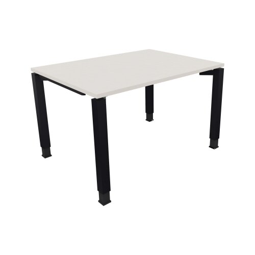 Schreibtisch all in one 1.200 x 680-820 x 900 mm (B x H x T) Vierfuß Quadratrohr diamant weiß