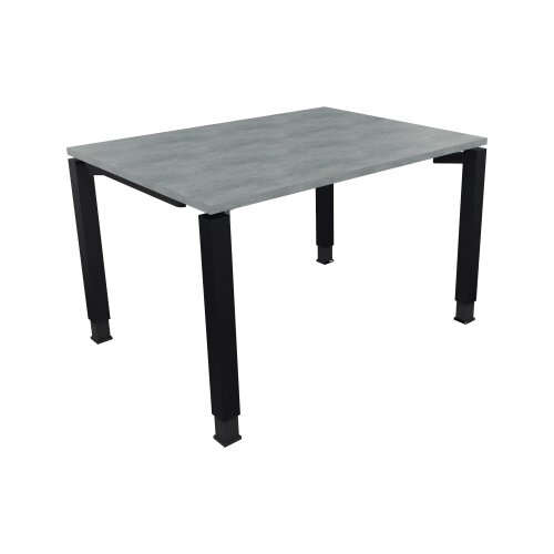 Schreibtisch all in one 1.200 x 680-820 x 900 mm (B x H x T) Vierfuß Quadratrohr beton hell