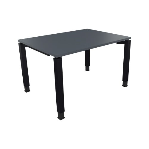 Schreibtisch all in one 1.200 x 680-820 x 900 mm (B x H x T) Vierfuß Quadratrohr lavagrau