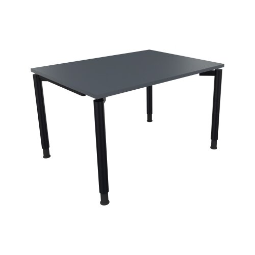 Schreibtisch all in one 1.200 x 680-820 x 900 mm (B x H x T) Vierfuß Rundrohr lavagrau