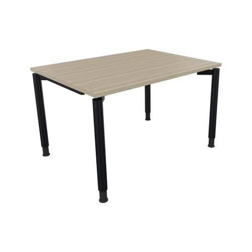 Schreibtisch all in one 1.200 x 680-820 x 900 mm (B x H x T) Vierfuß Rundrohr eiche natur