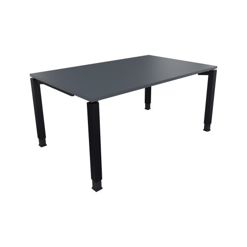 Schreibtisch all in one 1.600 x 680-820 x 1.000 mm (B x H x T) Vierfuß Quadratrohr lavagrau