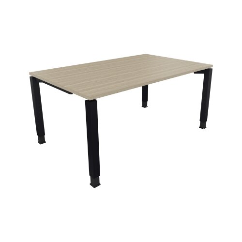 Schreibtisch all in one 1.600 x 680-820 x 1.000 mm (B x H x T) Vierfuß Quadratrohr eiche natur