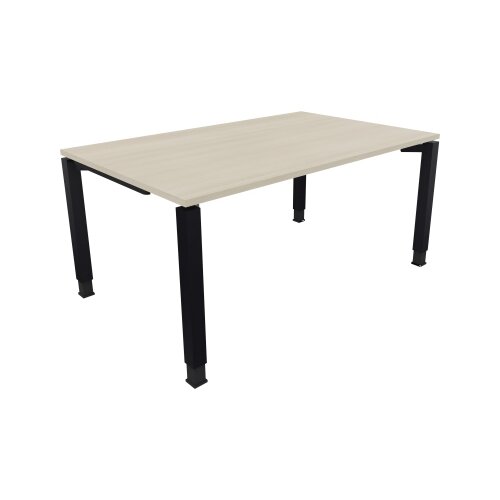 Schreibtisch all in one 1.600 x 680-820 x 1.000 mm (B x H x T) Vierfuß Quadratrohr akazie hell