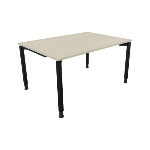 Schreibtisch all in one 1.400 x 680-820 x 1.000 mm (B x H x T) Vierfuß Rundrohr akazie hell