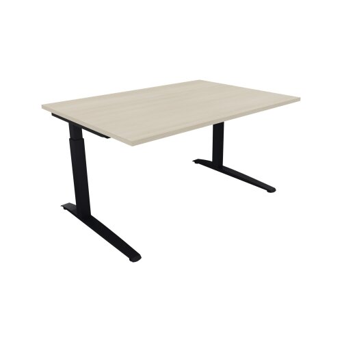 Schreibtisch all in one 1.400 x 650-850 x 1.000 mm (B x H x T) Flachkufe Quadratrohr akazie hell
