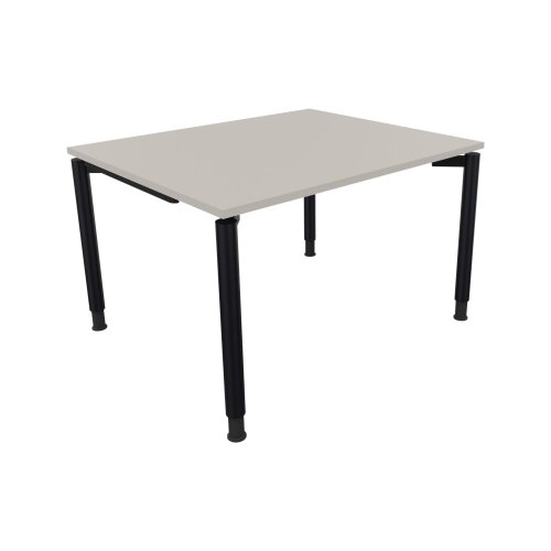 Schreibtisch all in one 1.200 x 680-820 x 1.000 mm (B x H x T) Vierfuß Rundrohr lichtgrau