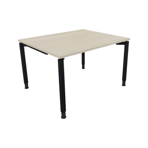Schreibtisch all in one 1.200 x 680-820 x 1.000 mm (B x H x T) Vierfuß Rundrohr akazie hell