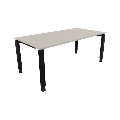 Schreibtisch all in one 1.800 x 680-820 x 900 mm (B x H x T) Vierfuß Quadratrohr lichtgrau