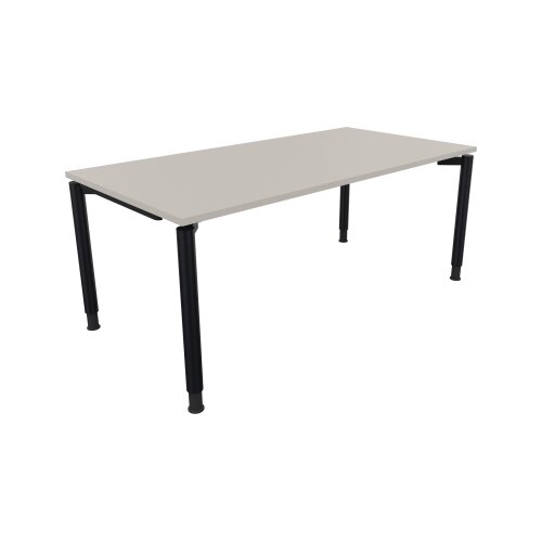Schreibtisch all in one 1.800 x 680-820 x 900 mm (B x H x T) Vierfuß Rundrohr lichtgrau