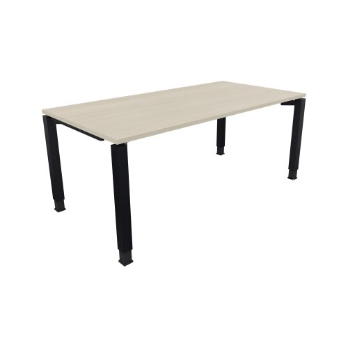 Schreibtisch all in one 1.800 x 680-820 x 900 mm (B x H x T) Vierfuß Quadratrohr akazie hell