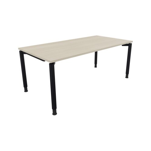 Schreibtisch all in one 1.800 x 680-820 x 900 mm (B x H x T) Vierfuß Rundrohr akazie hell