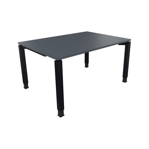 Schreibtisch all in one 1.400 x 680-820 x 1.000 mm (B x H x T) Vierfuß Quadratrohr lavagrau